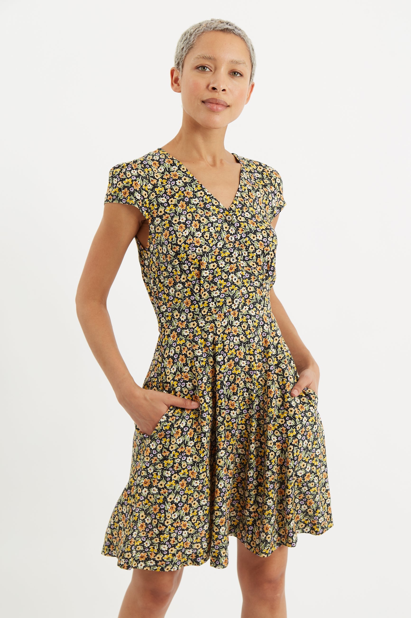 Cathleen Mini Santa Fe Floral Tea Dress Dresses 8 multicolour 8 / multicolour 10 / multicolour 12 / multicolour 14 / multicolour 16 / multicolour