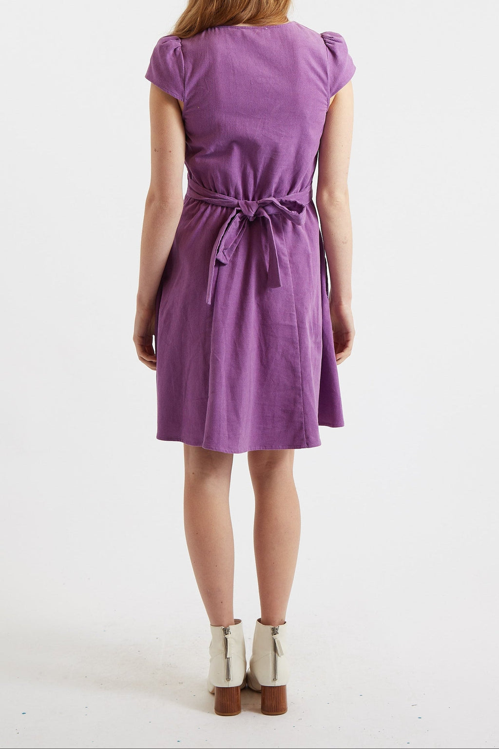 Louche Cathleen Lilac Mini Baby Cord Tea Dress Dresses 8 Lilac 8 / Lilac 10 / Lilac 12 / Lilac 14 / Lilac 16 / Lilac