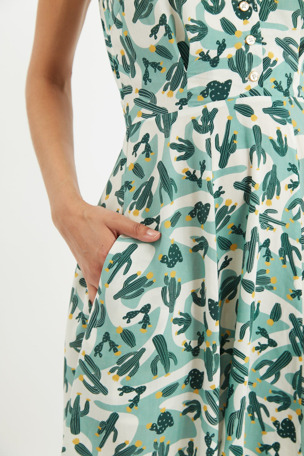 Cathleen Mini Arizona Tea Dress Dresses 8 Green/White 8 / Green/White 10 / Green/White 12 / Green/White 14 / Green/White 16 / Green/White