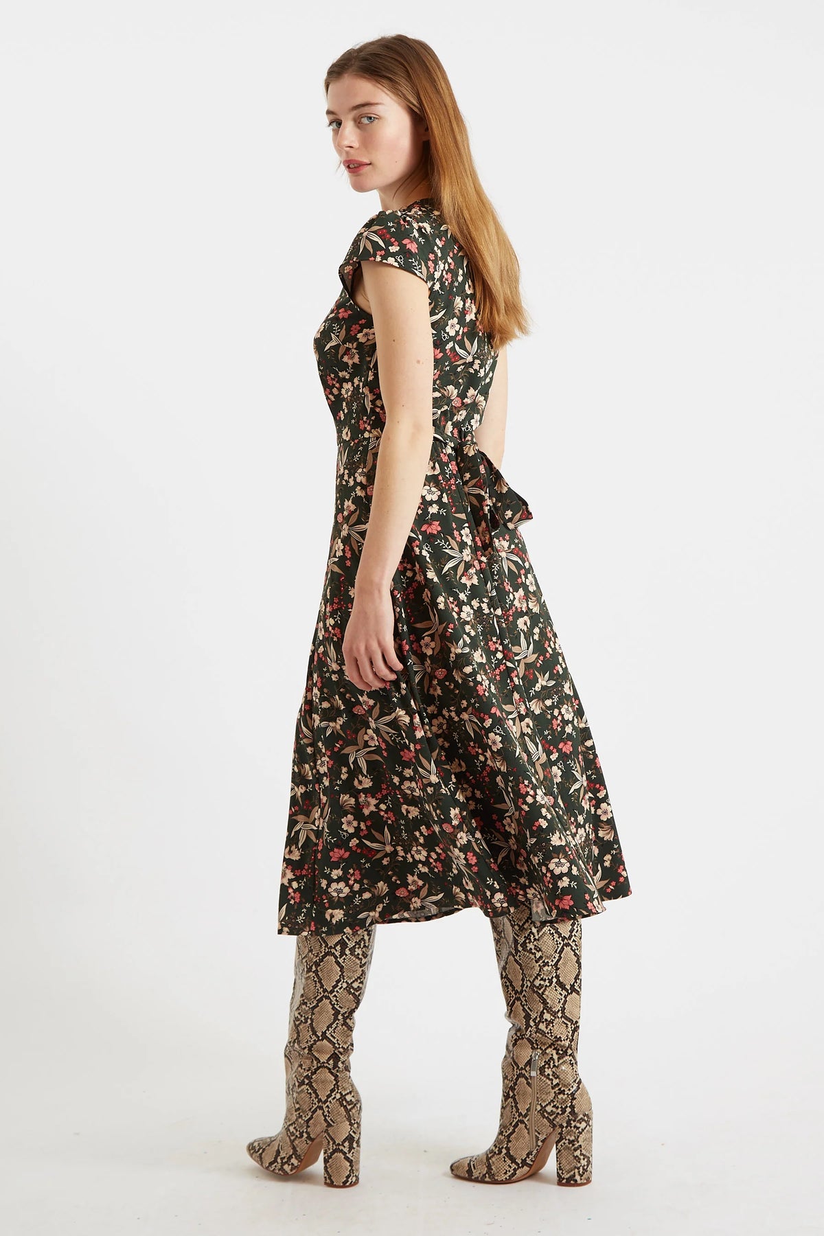 Cathy Tapestry Print Midi Tea Dress Dresses 8 Green/Multi 8 / Green/Multi 10 / Green/Multi 12 / Green/Multi 14 / Green/Multi 16 / Green/Multi