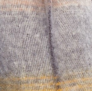 Louche Ciara Cosy Fluffy Striped Tassel Scarf - Grey scarves Grey Grey