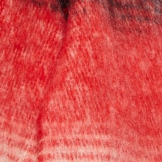 Louche Ciara Cosy Fluffy Striped Tassel Scarf - Red scarves Red Red