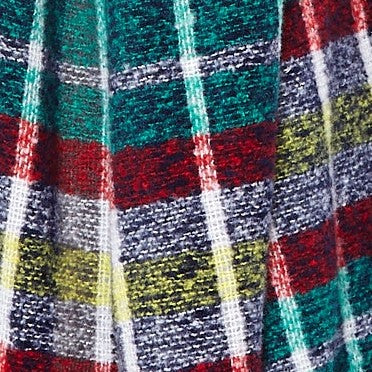 Louche Clodagh Warm Handle Checked Scarf With Fringed Edge - Green scarves Green Green
