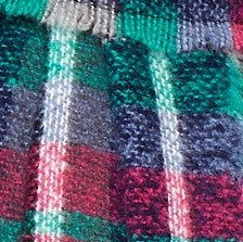 Louche Clodagh Warm Handle Checked Scarf With Fringed Edge - Navy scarves Navy Navy