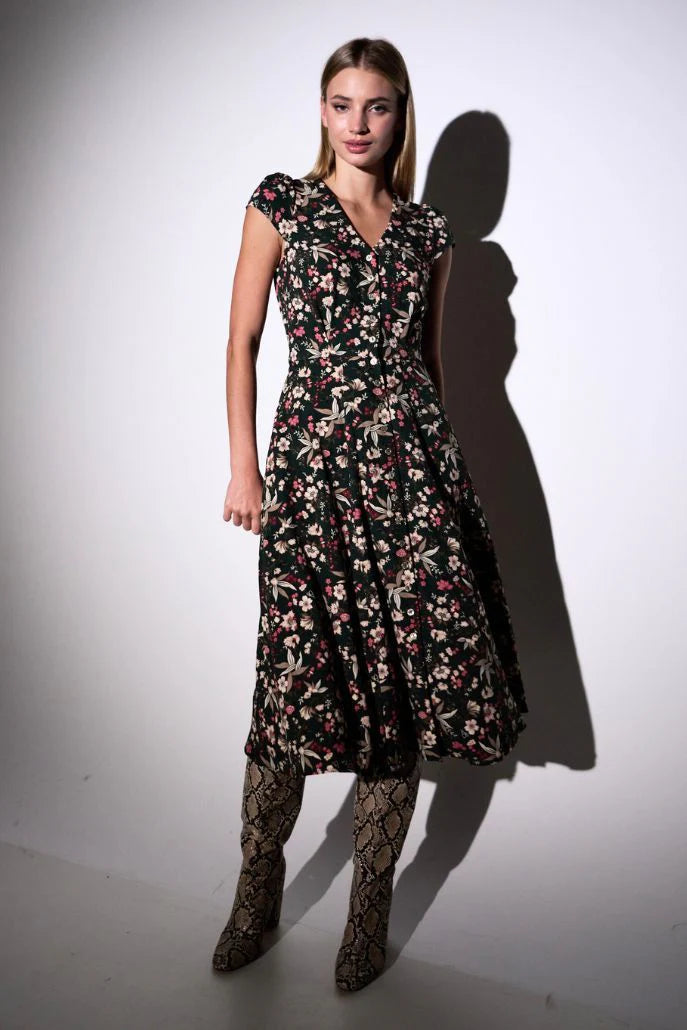 Cathy Tapestry Print Midi Tea Dress Dresses 8 Green/Multi 8 / Green/Multi 10 / Green/Multi 12 / Green/Multi 14 / Green/Multi 16 / Green/Multi
