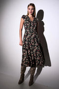 Cathy Tapestry Print Midi Tea Dress Dresses 8 Green/Multi 8 / Green/Multi 10 / Green/Multi 12 / Green/Multi 14 / Green/Multi 16 / Green/Multi