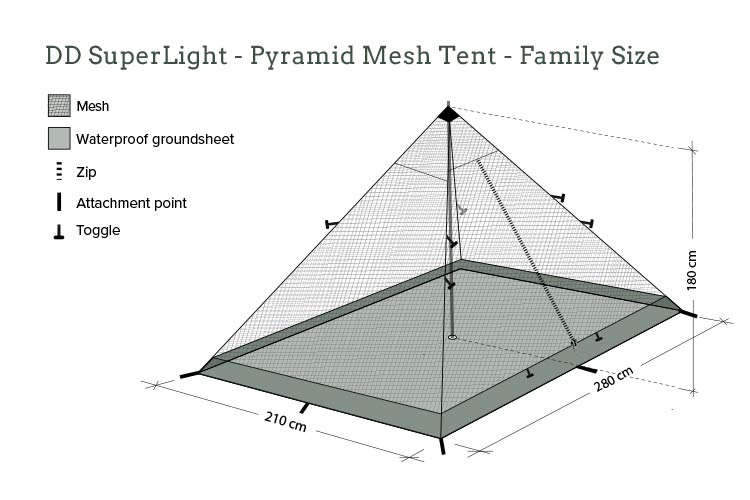 DD SuperLight Pyramid Mesh Tent - Family Size Default Title Default Title