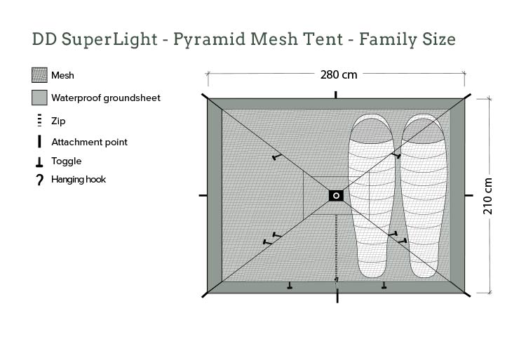 DD SuperLight Pyramid Mesh Tent - Family Size Default Title Default Title