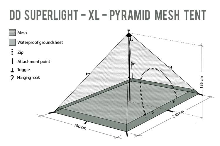 DD SuperLight XL Pyramid Mesh Tent Default Title Default Title
