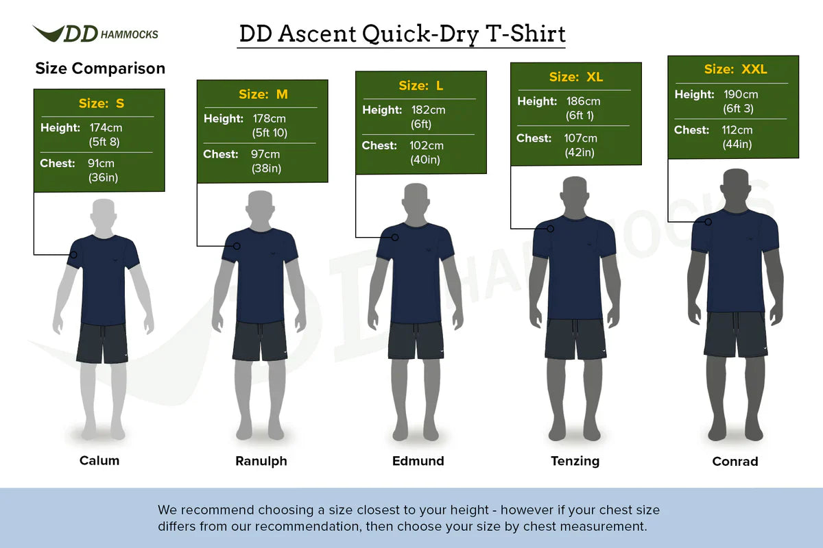DD Hammocks Ascent Quick-Dry T-shirt - Atlantic Blue S S M L XL XXL