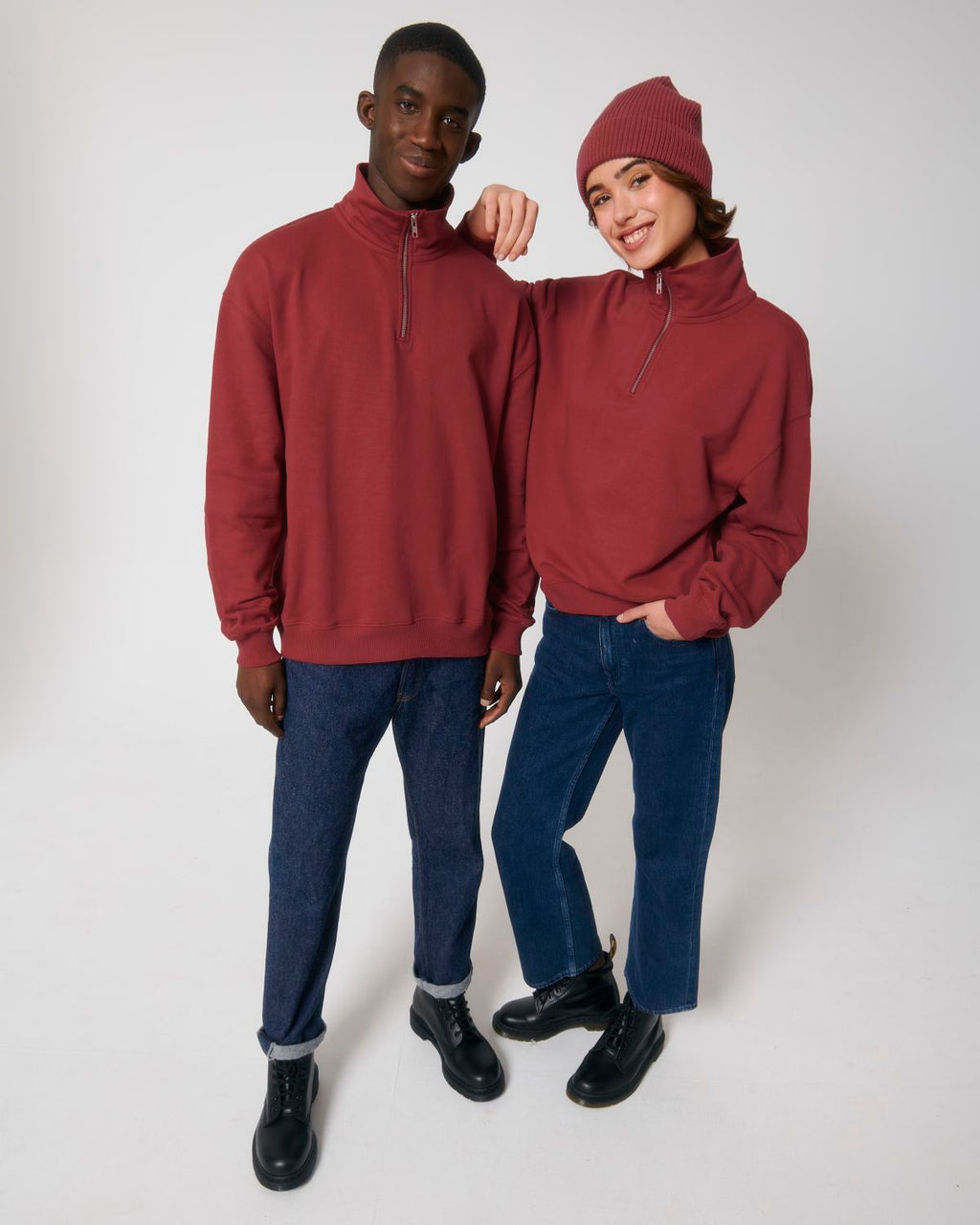 Organic Boxy Quarter Zip Sweatshirt: Unisex - - High-Quality </p>