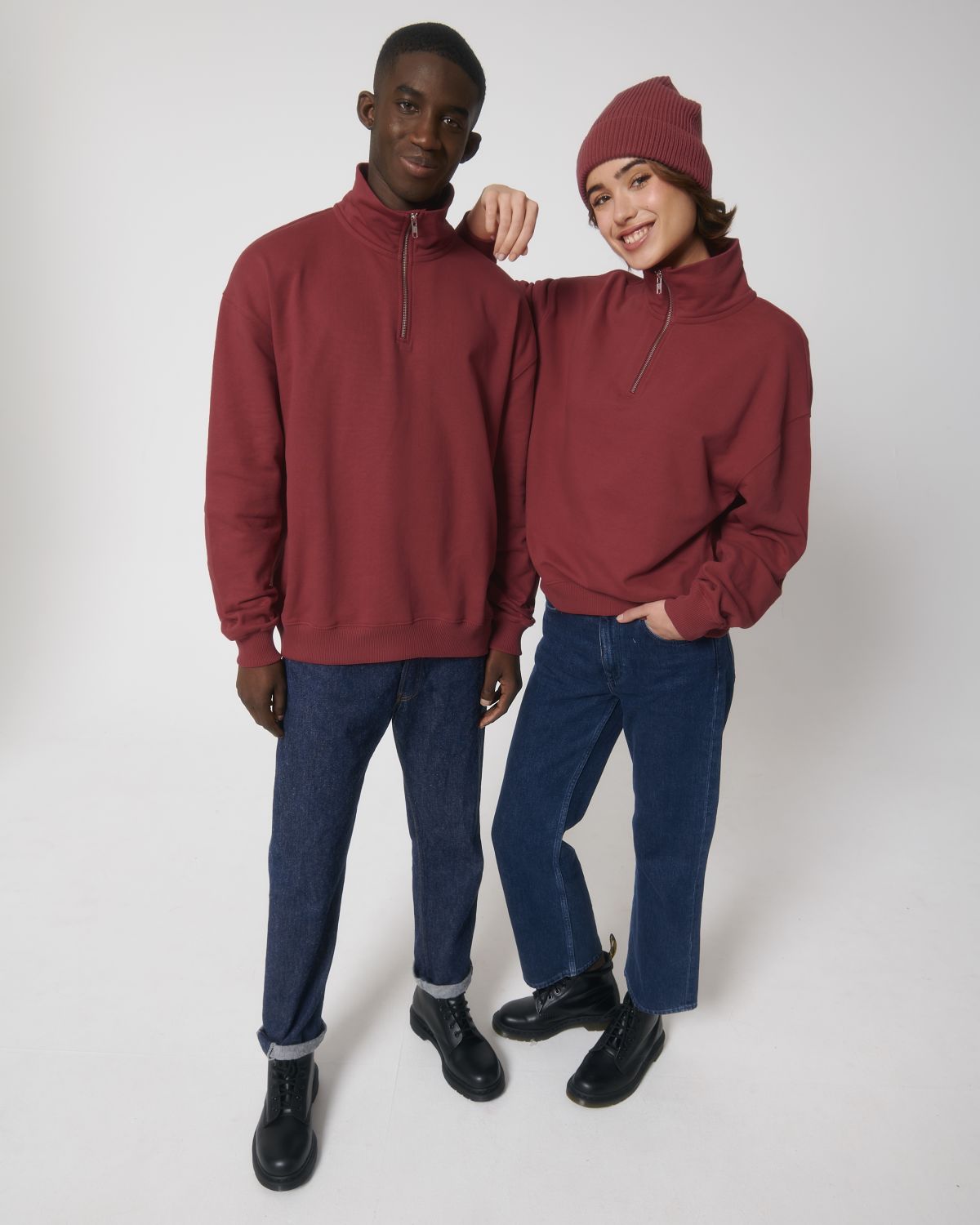 Organic Boxy Quarter Zip Sweatshirt: Unisex - - High-Quality </p>