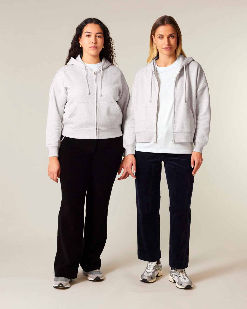 Organic Dropped Shoulder Zipped Hoodie: Womens - - High-Quality </p>