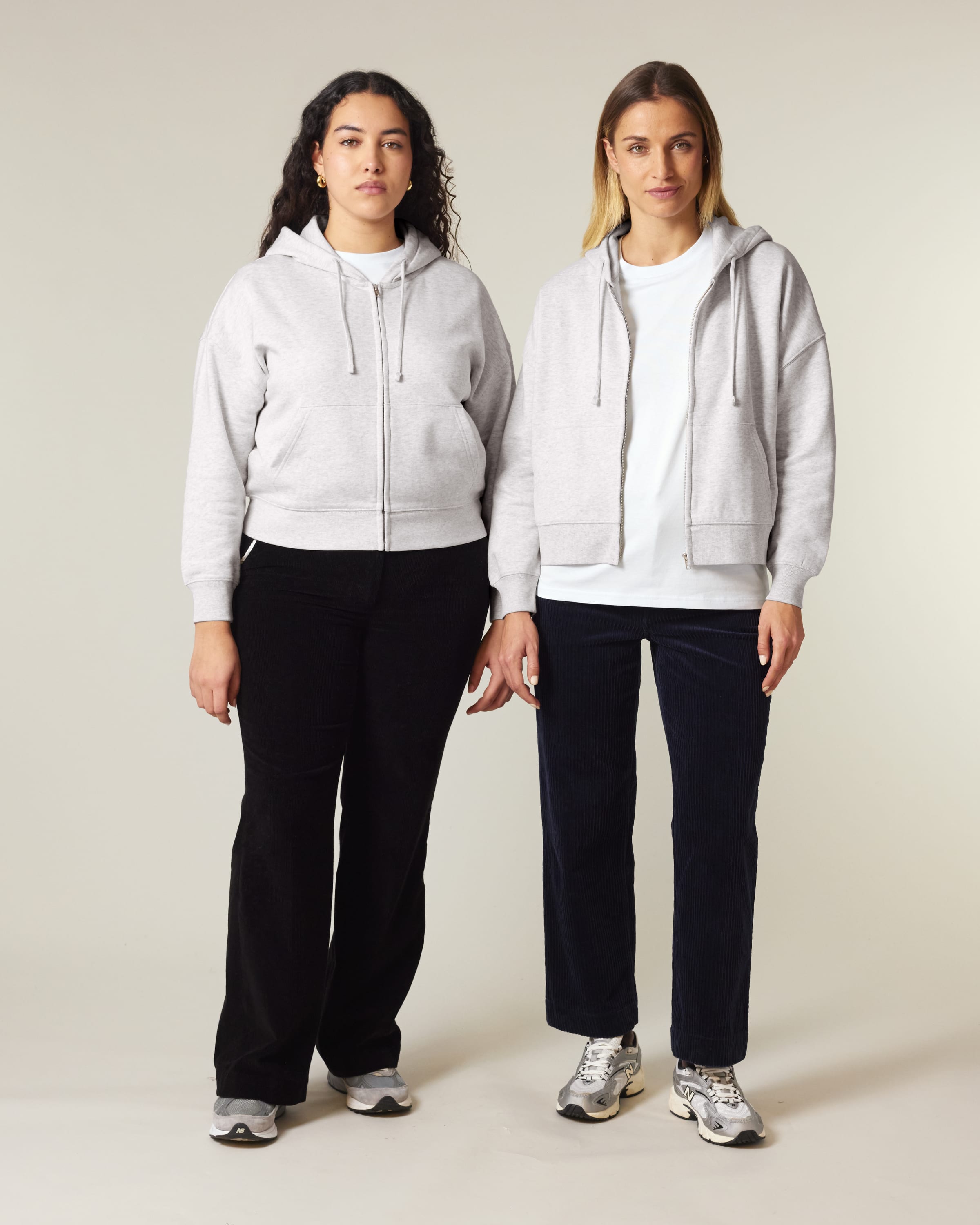 Organic Dropped Shoulder Zipped Hoodie: Womens - - High-Quality </p>