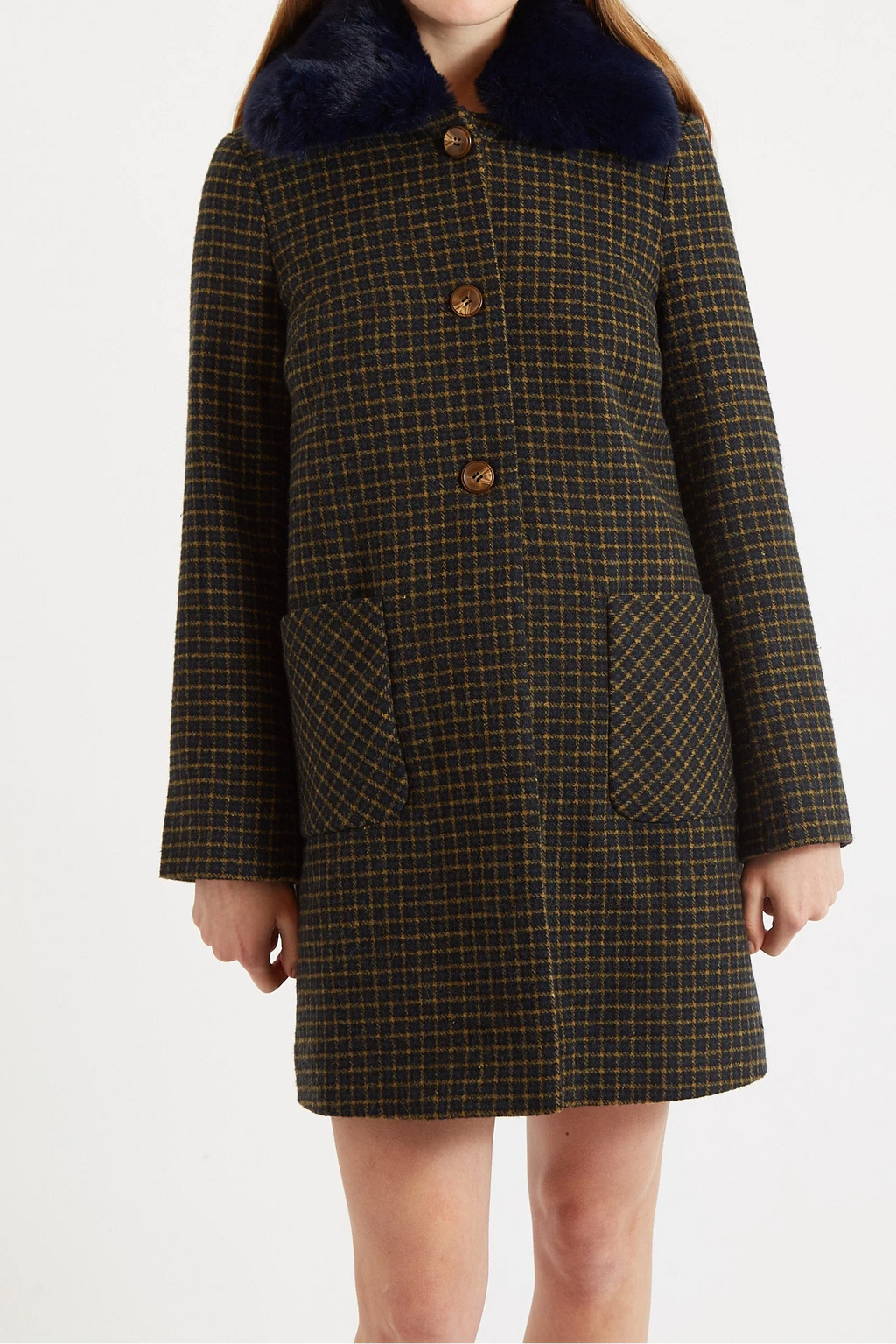 Dryden Warwick Check Coat Coats 8 Navy 8 / Navy 10 / Navy 12 / Navy 14 / Navy 16 / Navy