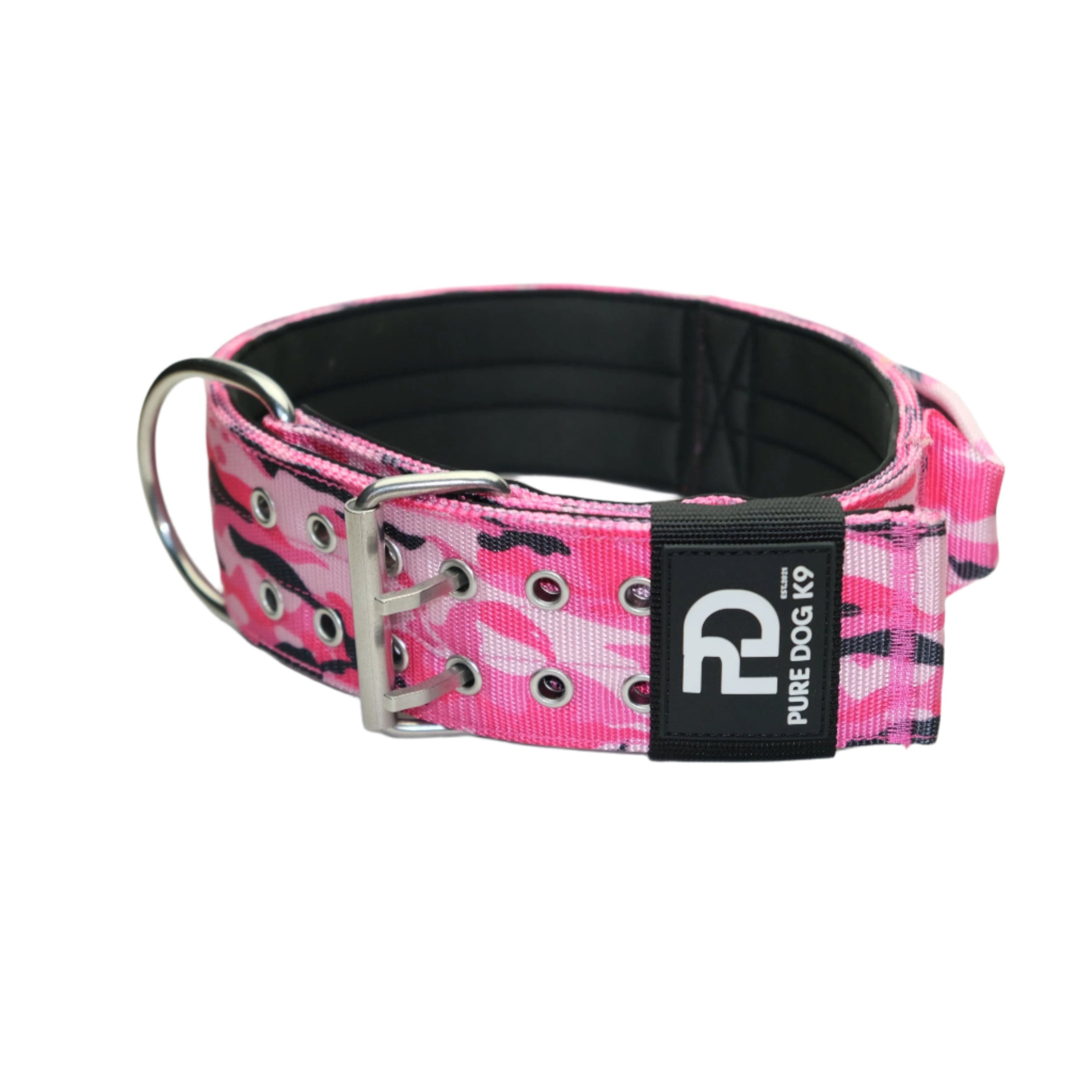 7cm Sport Collar Pink Camo Dog Collar Medium Medium Large