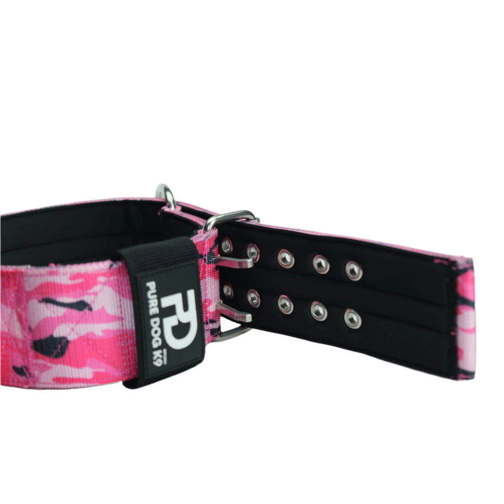 7cm Sport Collar Pink Camo Dog Collar Medium Medium Large