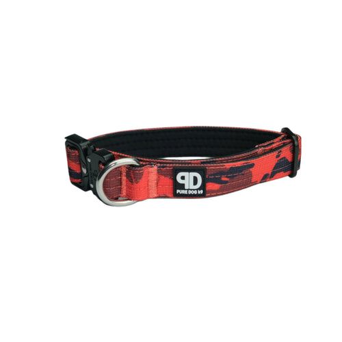 2.5cm Tactical Collar Red Camo Dog Supplies Nylon Nylon