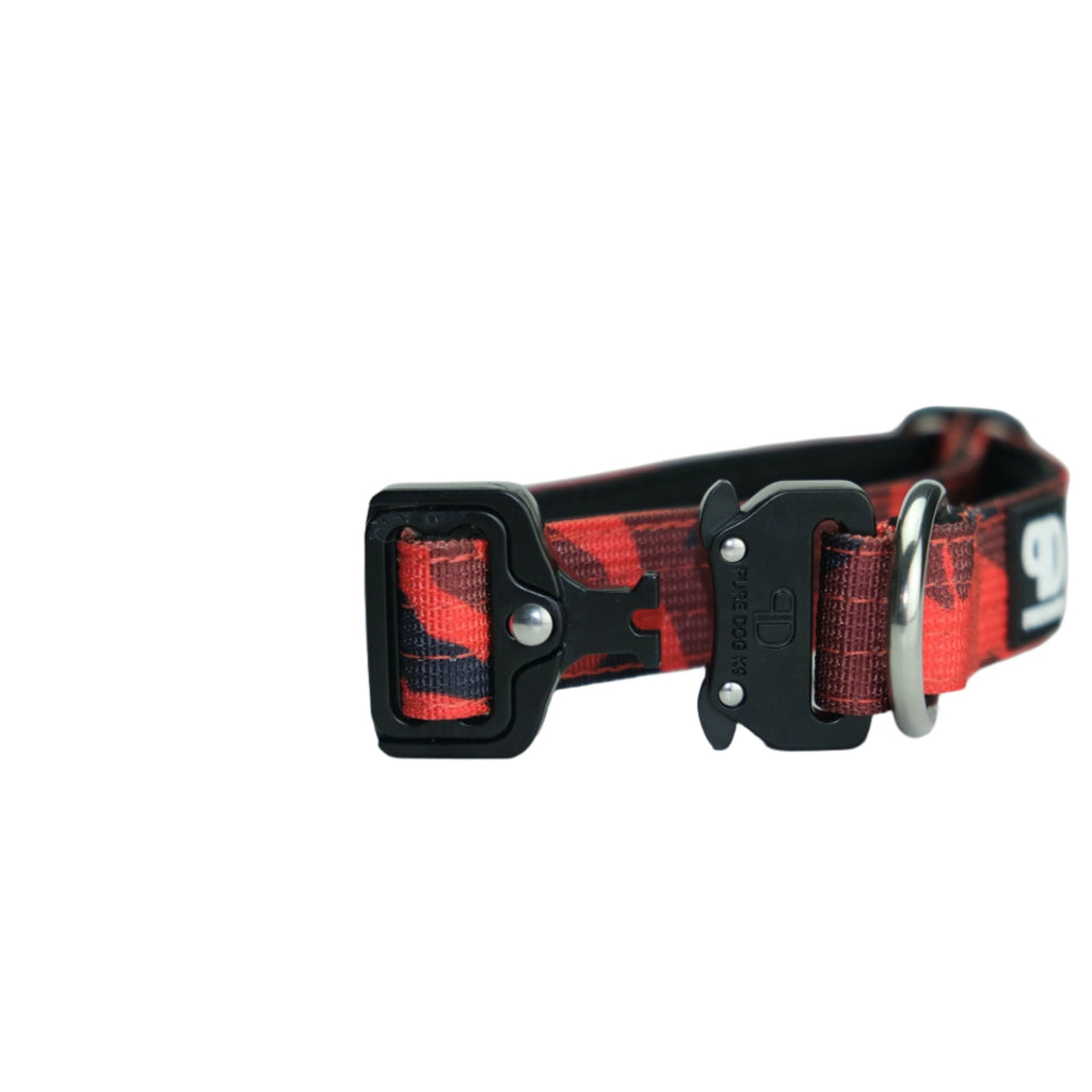 2.5cm Tactical Collar Red Camo Dog Supplies Nylon Nylon