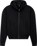 Organic Bomber Jacket Hoodie: Unisex XS Black XS / Black S / Black M / Black L / Black XL / Black 2XL / Black