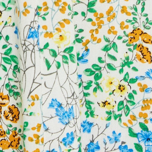 Louche Cathleen Mini Flower Show Print Mini Tea Dress Dresses 8 Off White 8 / Off White 10 / Off White 12 / Off White 14 / Off White 16 / Off White