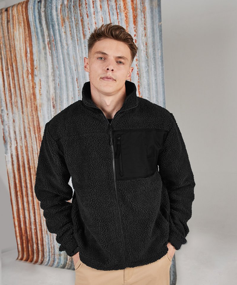 Recycled Polyester Sherpa Fleece XS Black XS / Black XS / Navy S / Black S / Navy M / Black M / Navy L / Navy L / Black XL / Black XL / Navy 2XL / Navy 2XL / Black