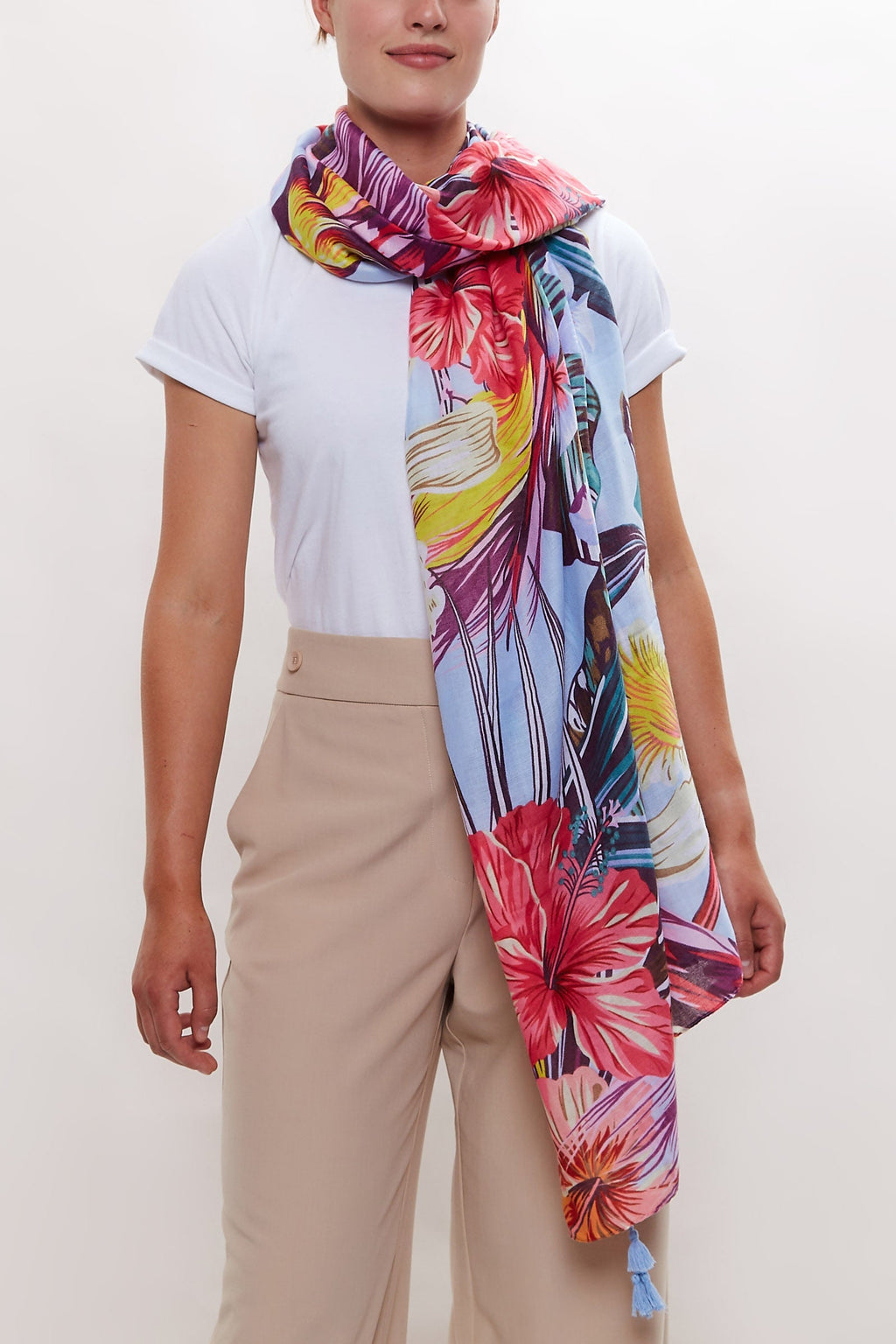 Louche Hot Tropics Printed Scarf scarves One Size Multicolour One Size / Multicolour