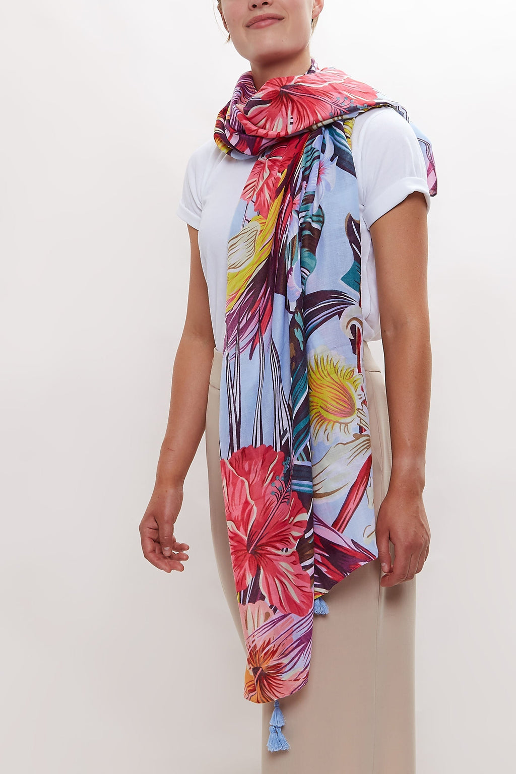 Louche Hot Tropics Printed Scarf scarves One Size Multicolour One Size / Multicolour
