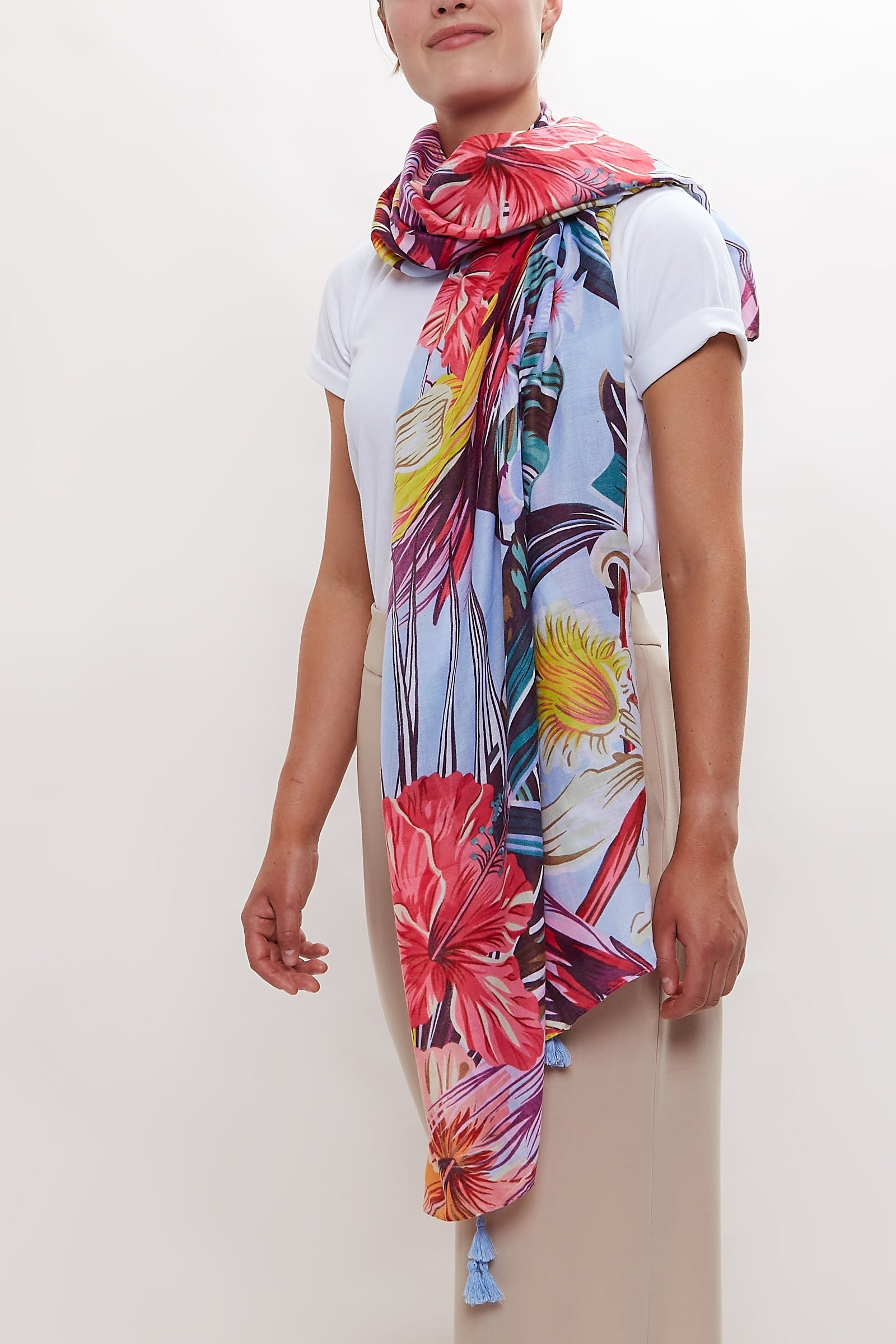 Louche Hot Tropics Printed Scarf scarves One Size Multicolour One Size / Multicolour