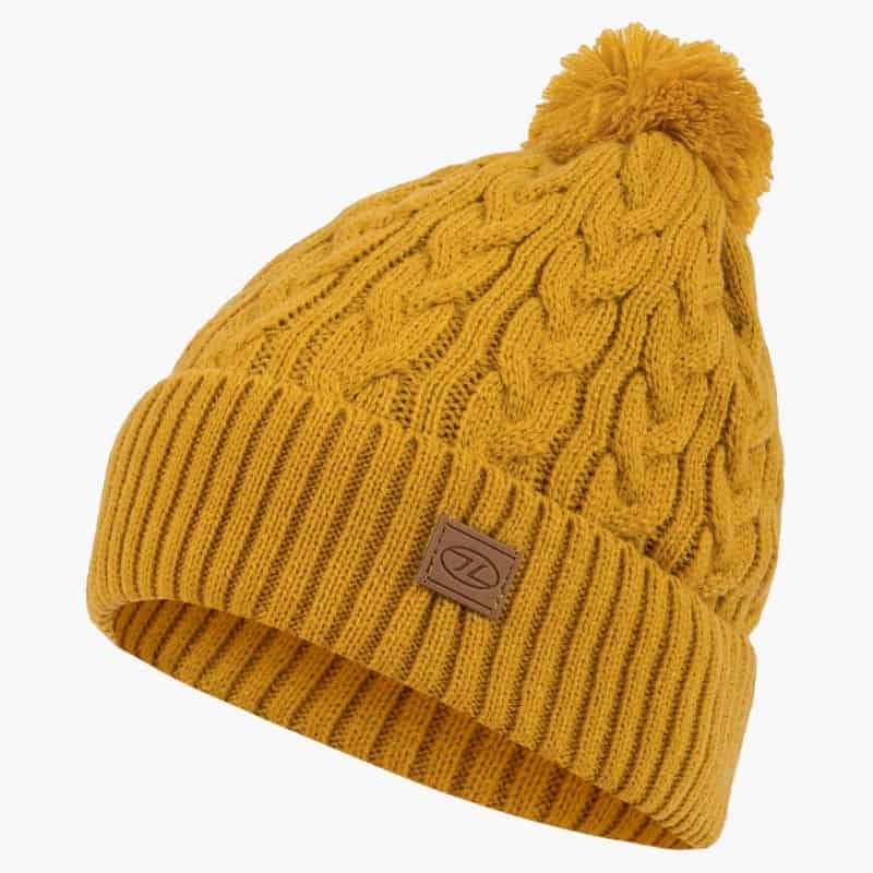 Highlander Beira Lined Bobble Hat (Various Colours) Charcoal marl Charcoal marl Ocean Blue Dark Red Black