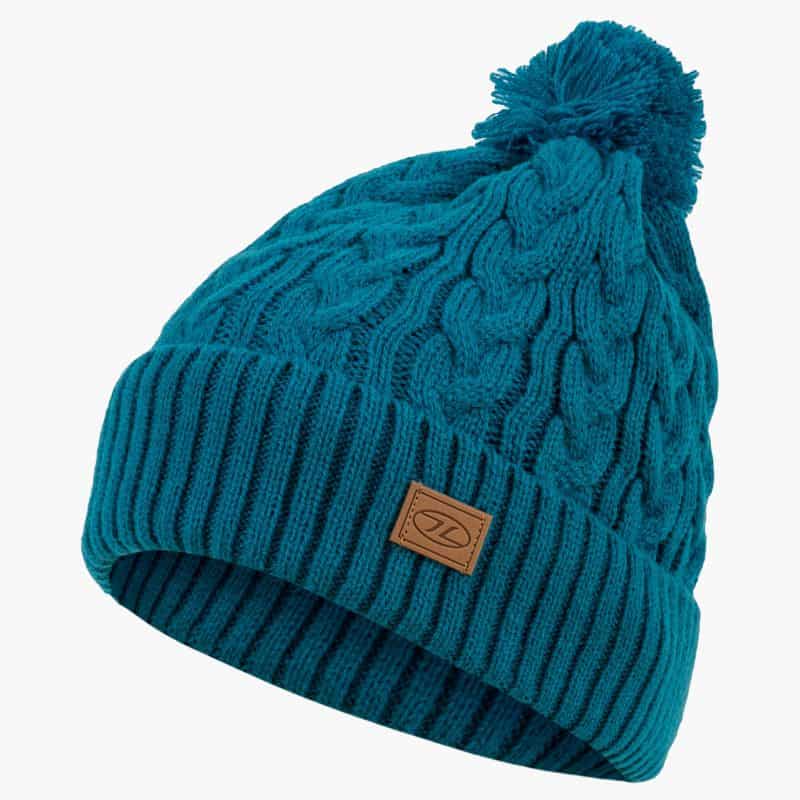Highlander Beira Lined Bobble Hat (Various Colours) Charcoal marl Charcoal marl Ocean Blue Dark Red Black