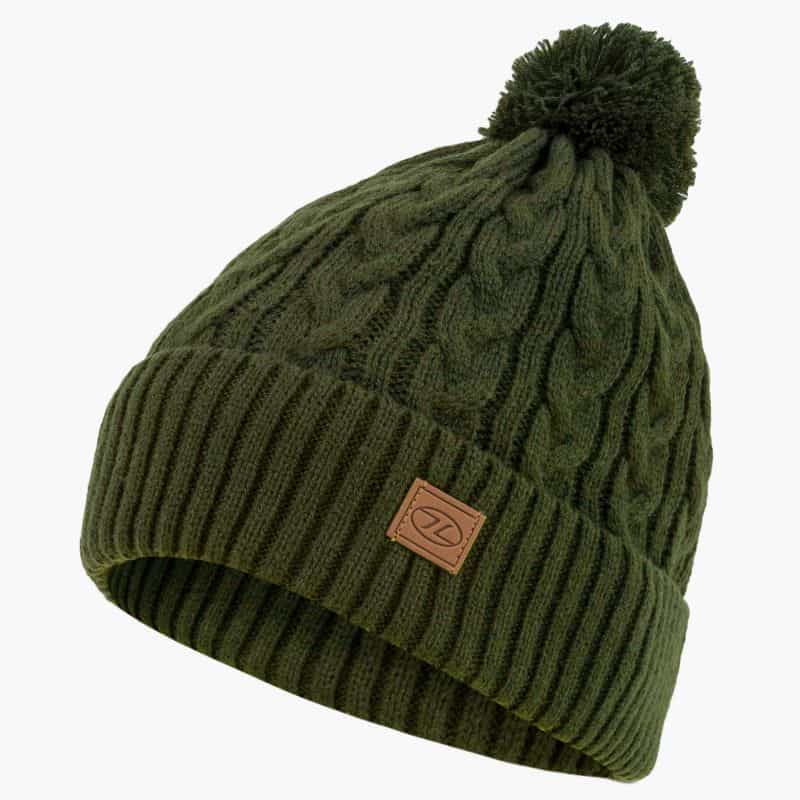 Highlander Beira Lined Bobble Hat (Various Colours) Charcoal marl Charcoal marl Ocean Blue Dark Red Black