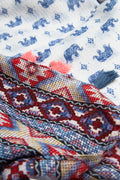 Hondo Elephant Print Tassel Scarf scarves Multi Colour Multi Colour