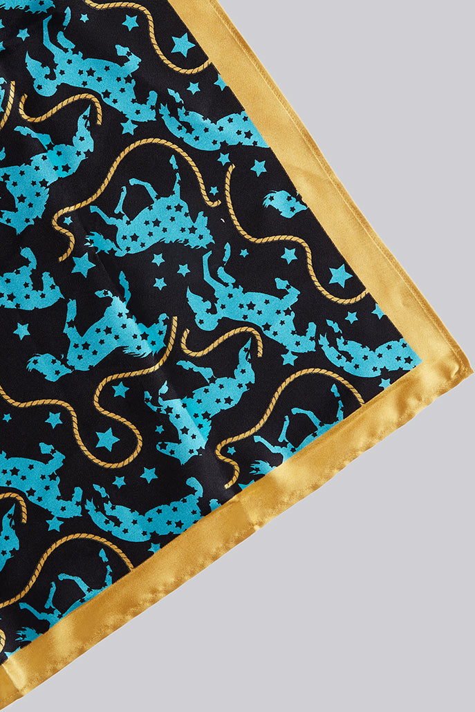 Louche Horse Scarf - Navy scarves One Size One Size