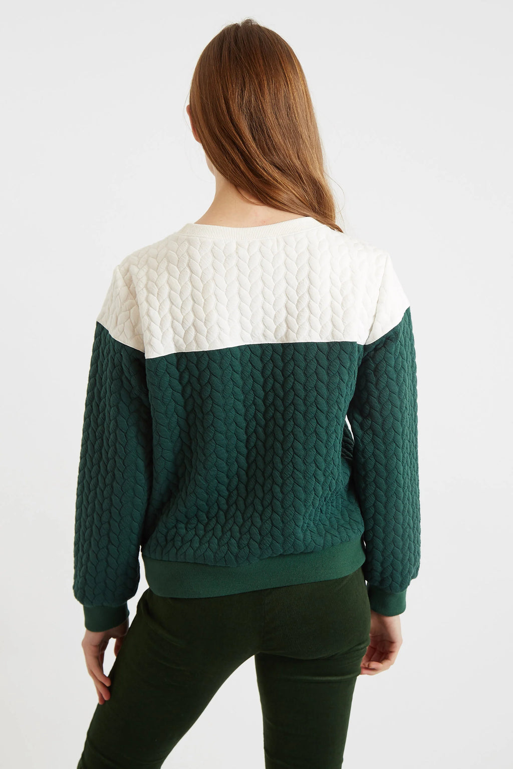 Jan 2 Colour Sweatshirt - Green and White Sweatshirts 8 Green/White 8 / Green/White 10 / Green/White 12 / Green/White 14 / Green/White 16 / Green/White