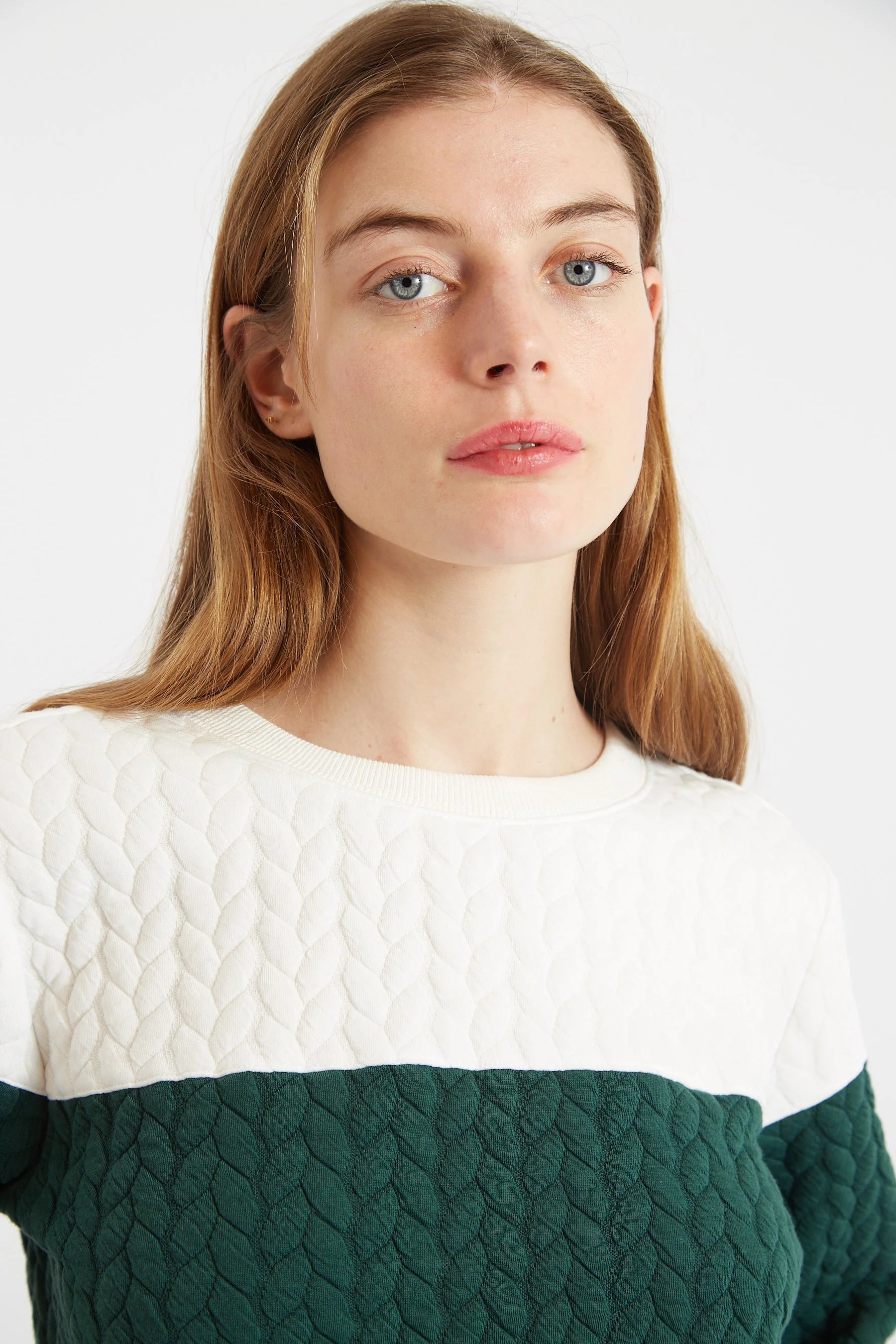 Jan 2 Colour Sweatshirt - Green and White Sweatshirts 8 Green/White 8 / Green/White 10 / Green/White 12 / Green/White 14 / Green/White 16 / Green/White