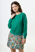 Jan Heartfelt Quilted Sweatshirt - Green Sweatshirts 8 8 10 12 14 16
