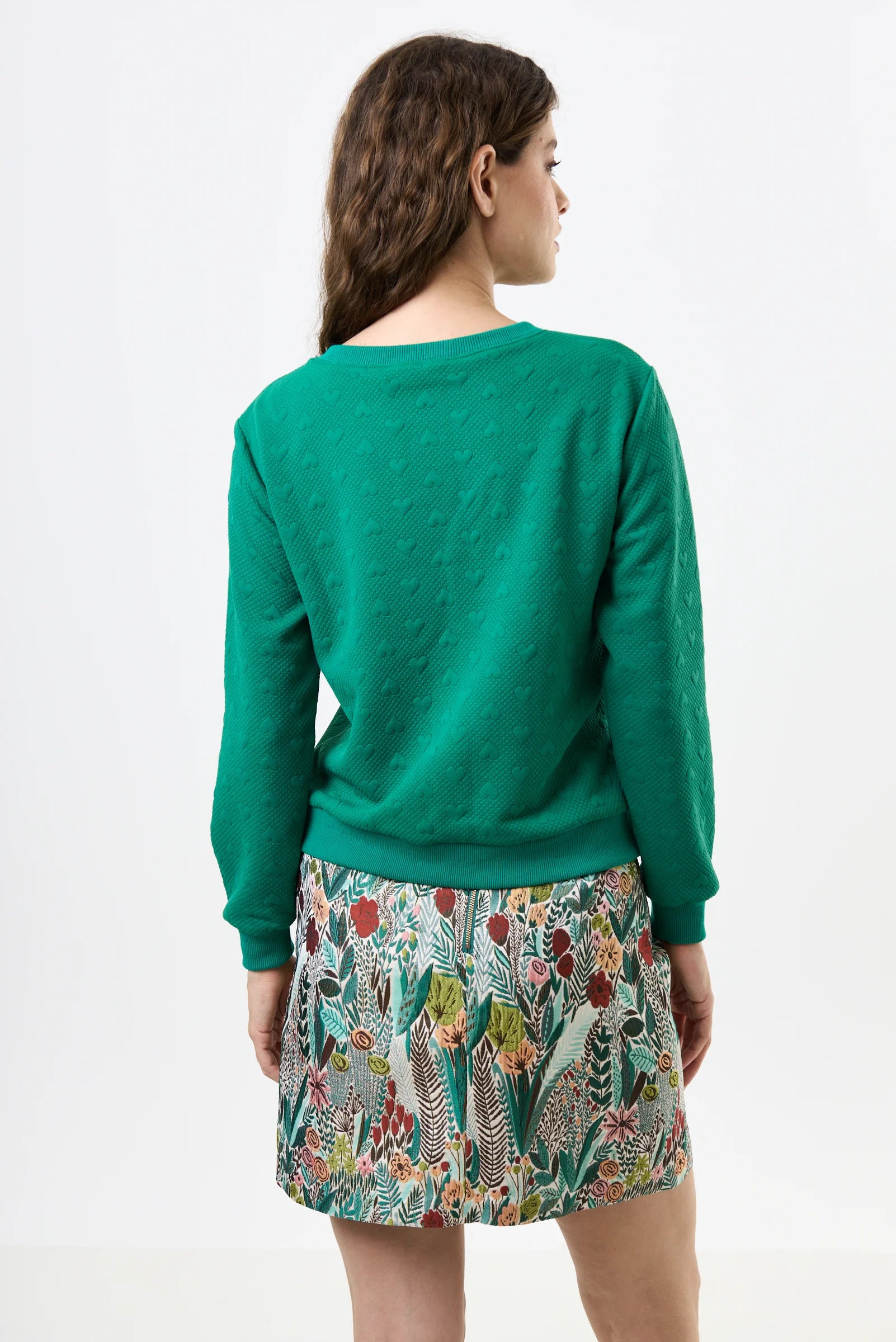 Jan Heartfelt Quilted Sweatshirt - Green Sweatshirts 8 8 10 12 14 16