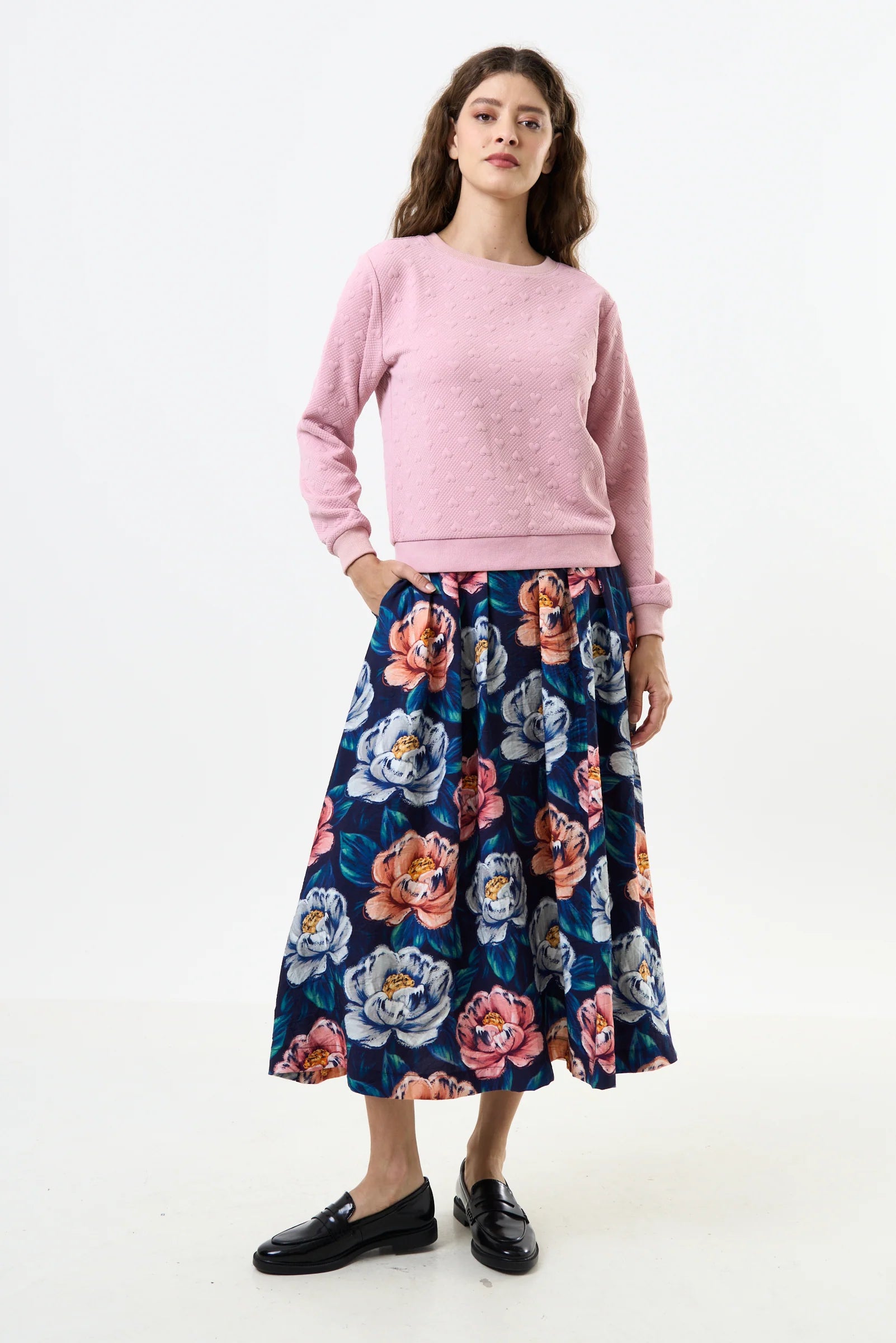 Jan Heartfelt Quilted Sweatshirt - Pale Pink Sweatshirts 8 8 10 12 14 16