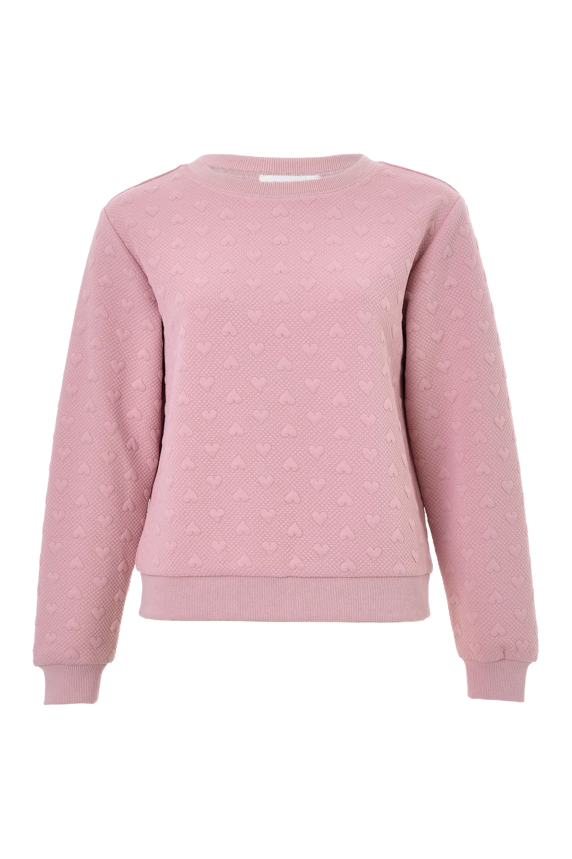 Jan Heartfelt Quilted Sweatshirt - Pale Pink Sweatshirts 8 8 10 12 14 16