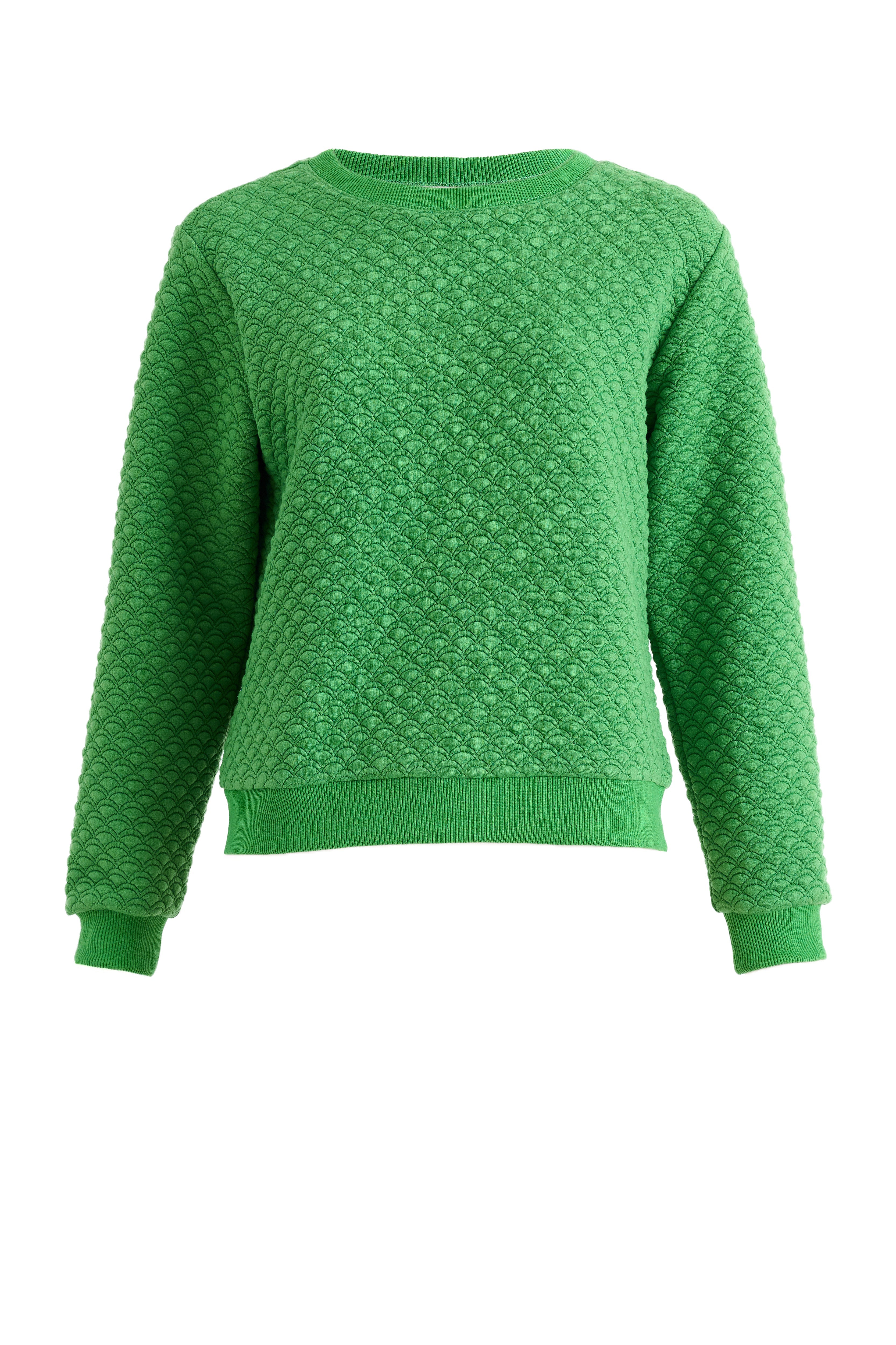 Jan Scallop Quilt Sweatshirt - Green Sweatshirts 8 8 10 12 14 16