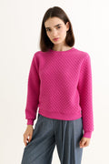 Jan Scallop Quilt Sweatshirt - Pink Tops 8 8 10 12 14 16