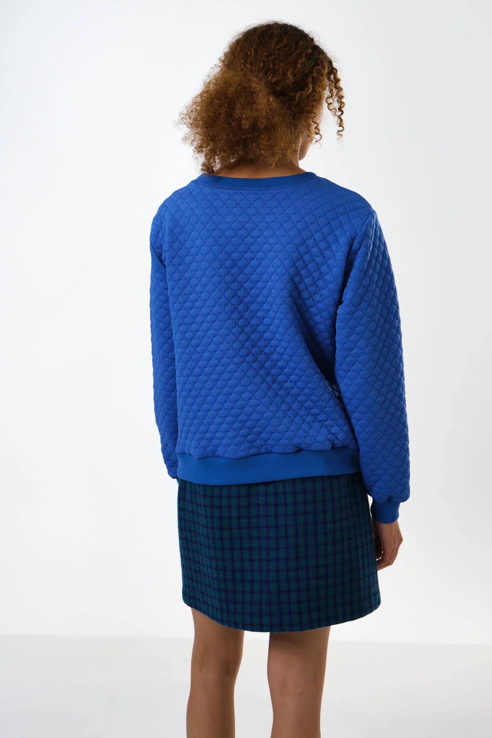 Jan Tile Quilted Sweatshirt - Blue Sweatshirts 8 8 10 12 14 16