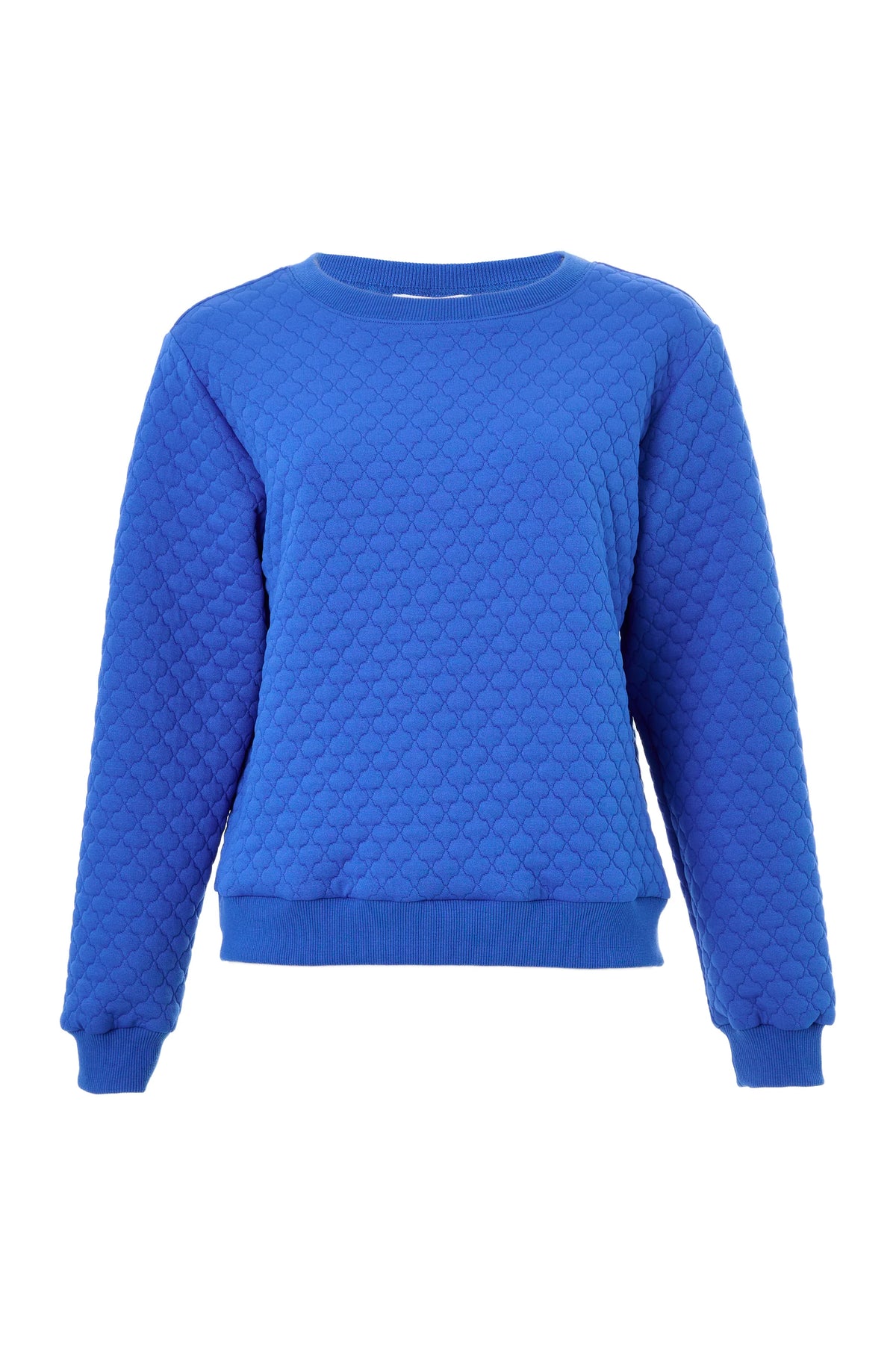 Jan Tile Quilted Sweatshirt - Blue Sweatshirts 8 8 10 12 14 16