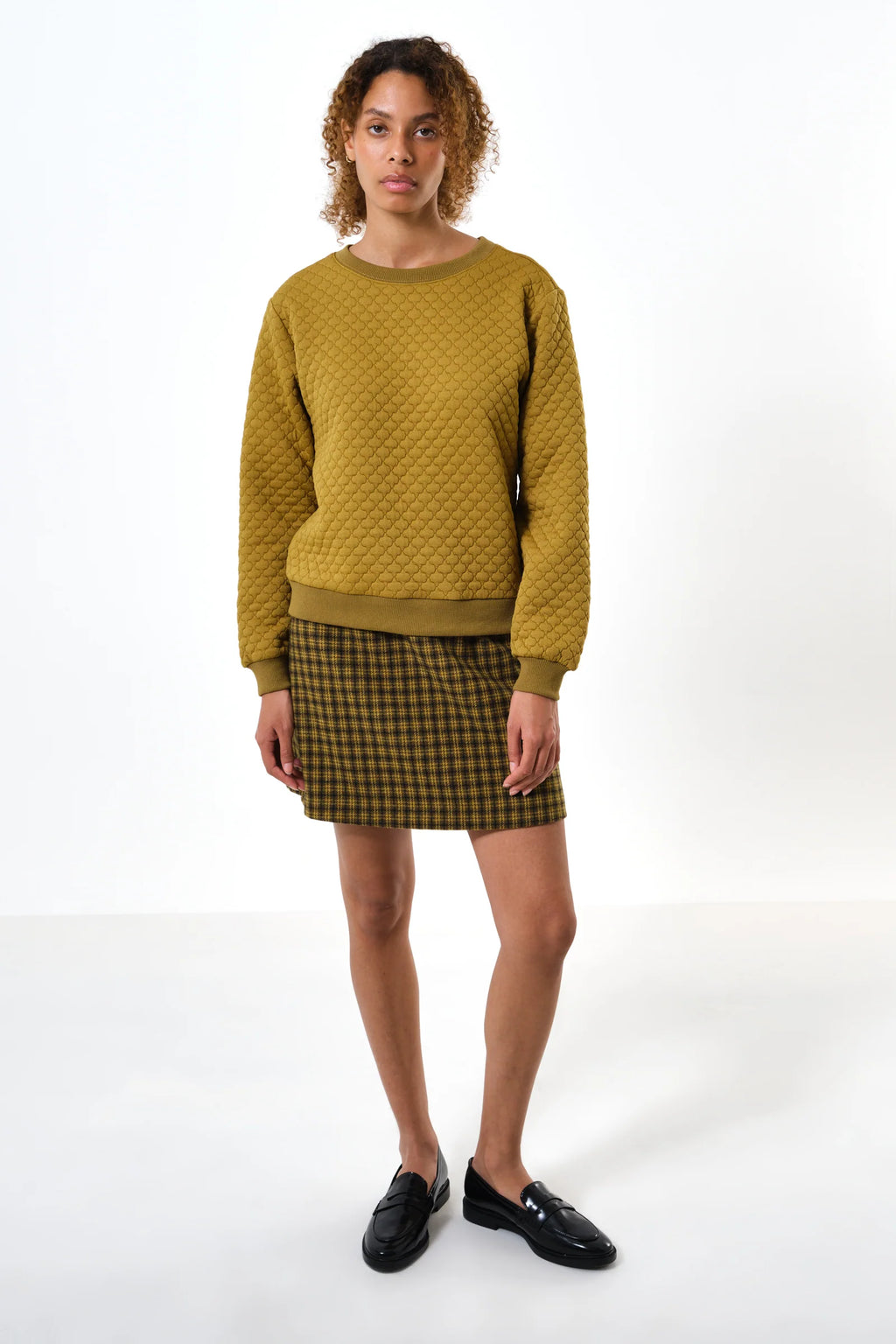Jan Tile Quilted Sweatshirt - Dark Mustard Sweatshirts 8 8 10 12 14