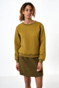 Jan Tile Quilted Sweatshirt - Dark Mustard Sweatshirts 8 8 10 12 14