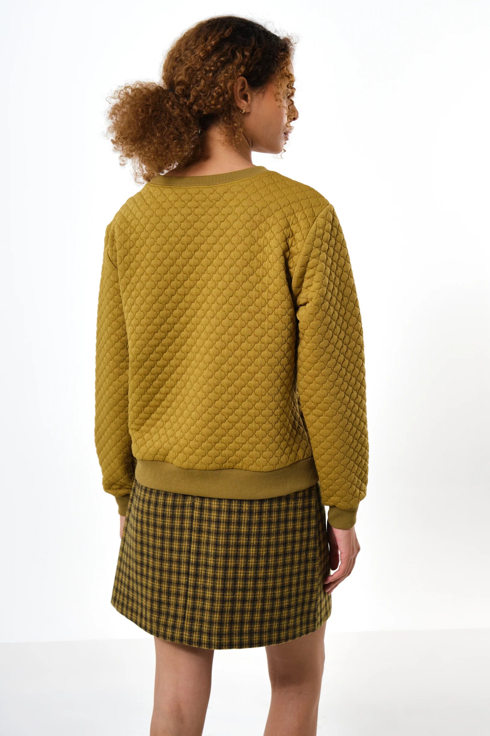 Jan Tile Quilted Sweatshirt - Dark Mustard Sweatshirts 8 8 10 12 14