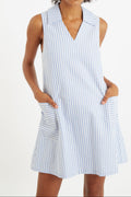 Jerrika Sail Stripe A Line Mini Dress Blue Dresses 8 Blue/White 8 / Blue/White 10 / Blue/White 12 / Blue/White 14 / Blue/White 16 / Blue/White