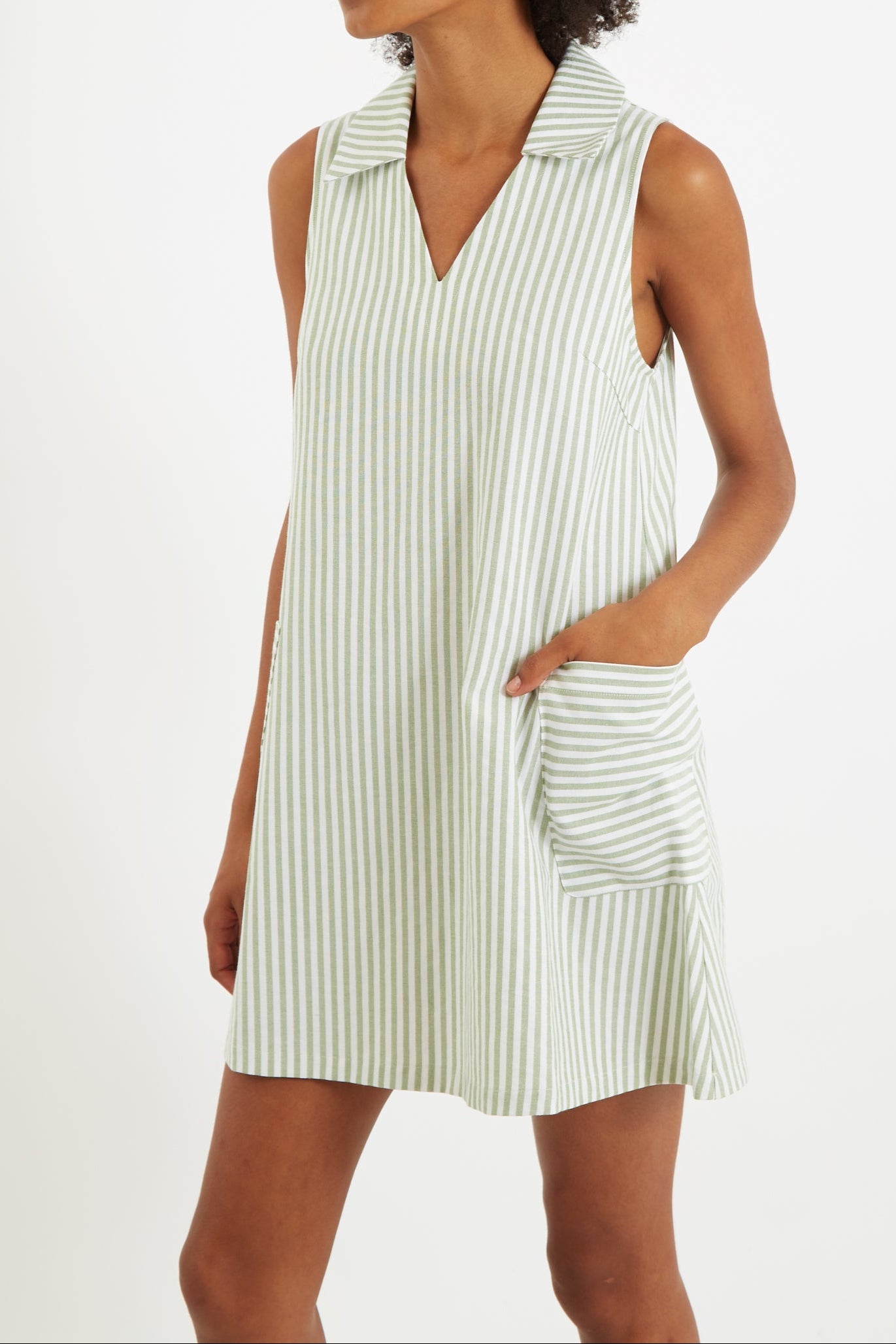 Jerrika Sail Stripe A-Line Mini Dress Green Dresses 8 Green/White 8 / Green/White 10 / Green/White 12 / Green/White 14 / Green/White 16 / Green/White