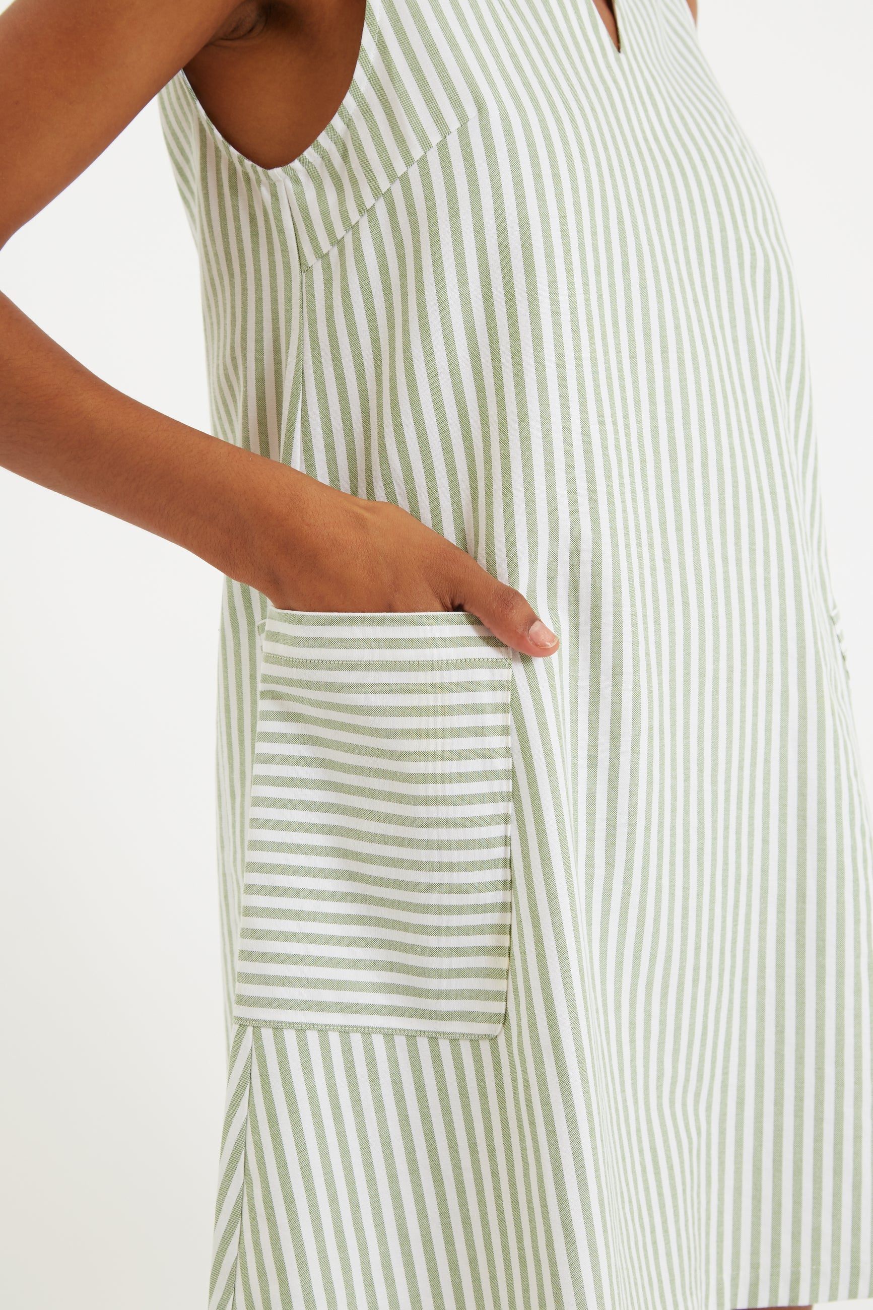 Jerrika Sail Stripe A-Line Mini Dress Green Dresses 8 Green/White 8 / Green/White 10 / Green/White 12 / Green/White 14 / Green/White 16 / Green/White
